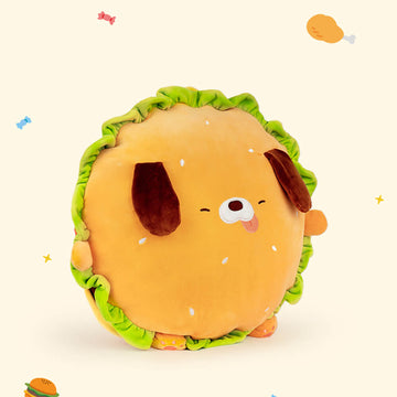 Hamburger Dog Stuffed Pillow, Funny Food Plush Toy
